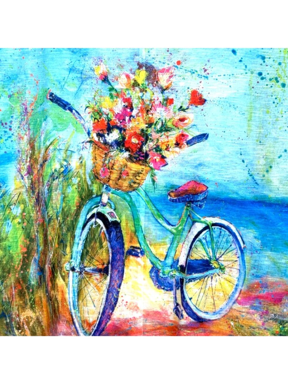 Leoma Lovegrove Women’s Artsy Short Sleeve Top Large Bike Beach Floral Colorful - Picture 8 of 10